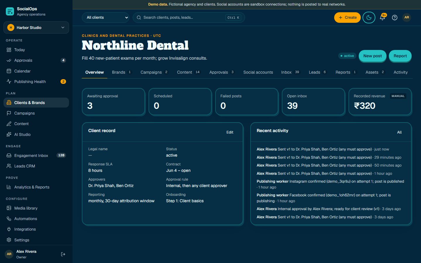 Clients and brand memory screen